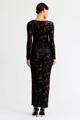 Suboo Helena Long Sleeve Ruched Maxi Black Size 8 for rent on The Volte - image 3