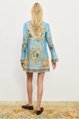 Alemais Cassie Mini Dress Blue Floral Size 12 for rent on The Volte - image 3