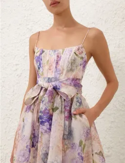 Zimmermann Dawning Corset Midi Dress Multi Hydrangea Size 3 / AU 14 for rent on The Volte - image 3
