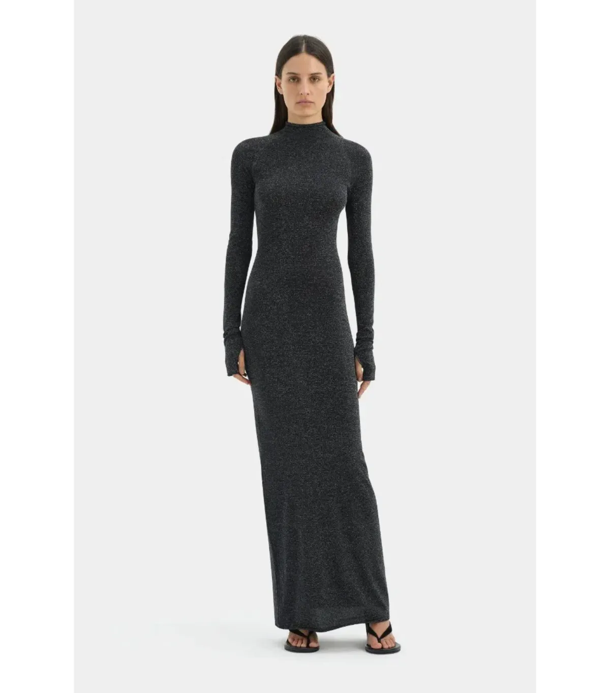 Sir the Label Chiano Long Sleeve Maxi Dress in Black Silver Size 2 / AU 10 - Image 1