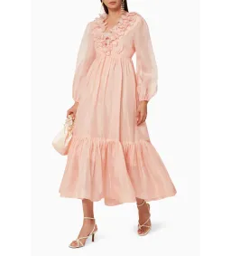 Zimmermann The Lovestruck Garland Midi Dress Pink Size 2 AU 12 for rent on The Volte - image 1