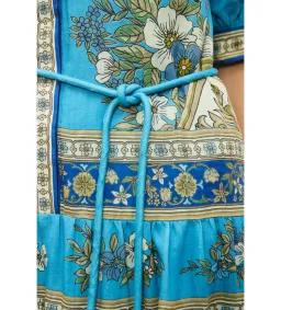 Alemais Cassie Tiered Midi Dress Blue Floral Size AU 8 for rent on The Volte - image 4