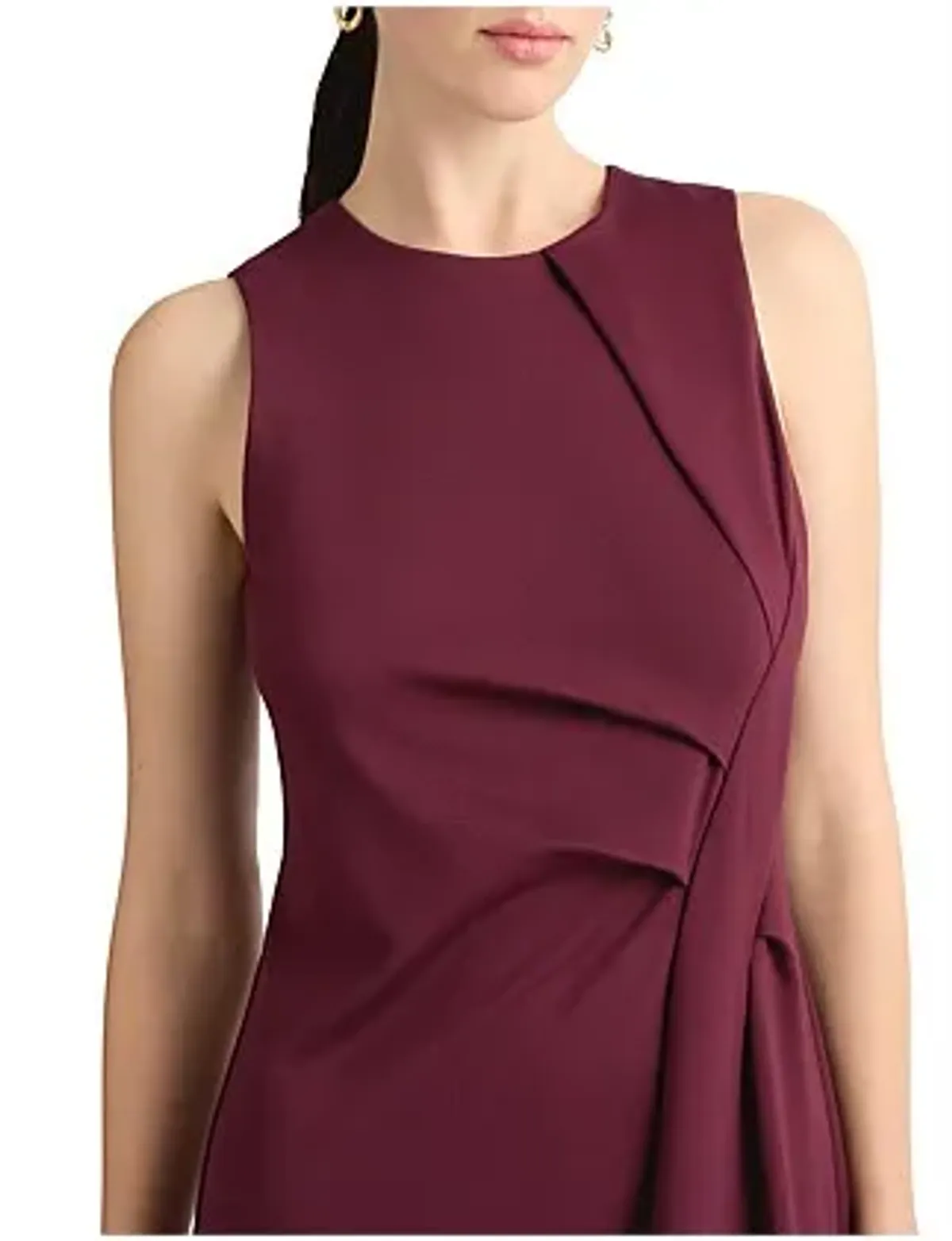 David Lawrence The Saylor Sleeveless Ponte Dress in Rich Plum Size 4/XXS - Image 2