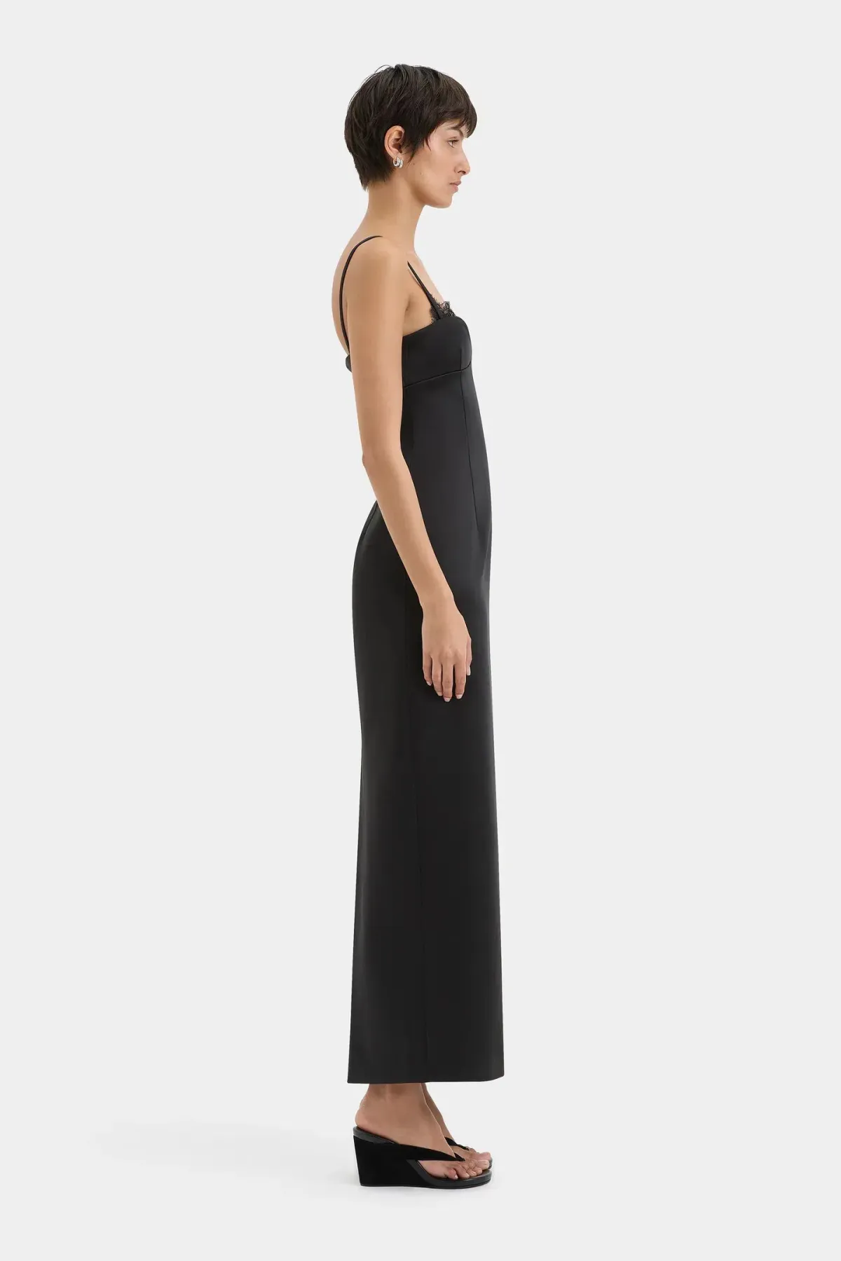 Sir the Label Poppy Column Midi Dress Black Size 12 - Image 4