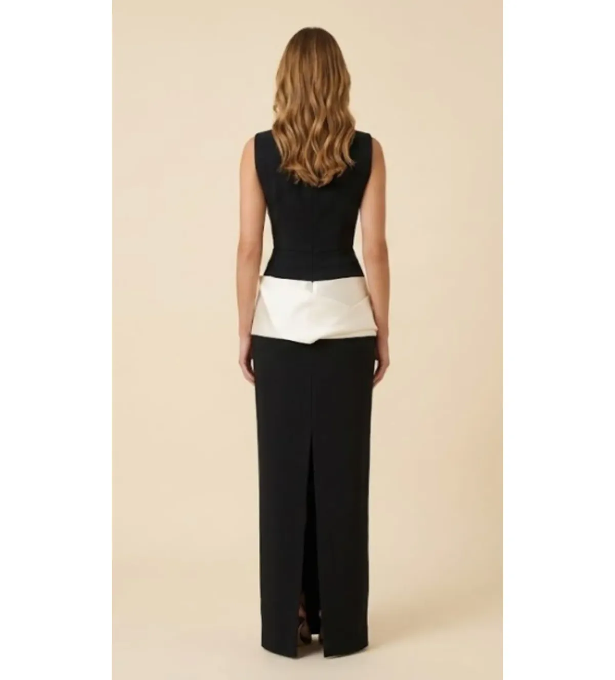 Rachel Gilbert Rikki Maxi Gown in Black/Ivory Size AU10 - Image 2