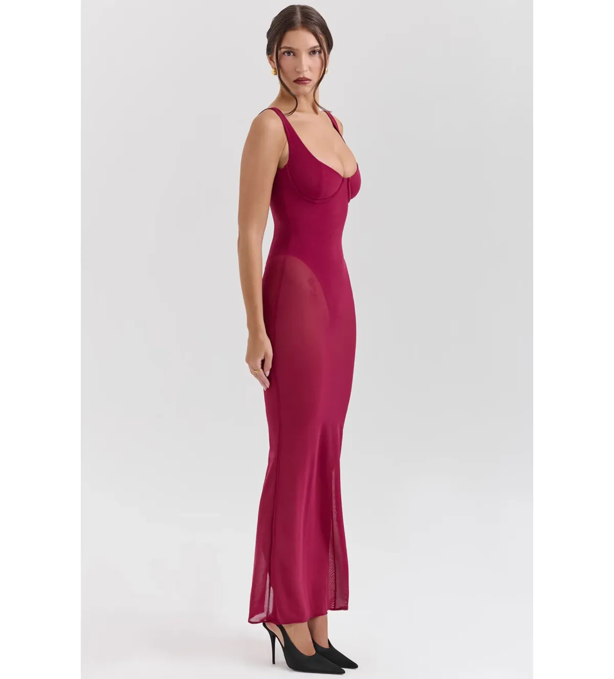 House of CB Robina Maxi Dress Wine Size 8 - Image 5