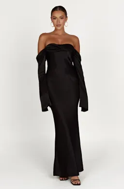 Meshki Giselle Off Shoulder Cowl Neck Maxi Dress in Black Size 8/S for rent on The Volte - image 1