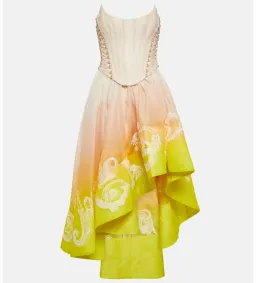 Zimmermann Wonderland Lace Up Midi Dress Sunset Ombre Size 2 AU 12 for rent on The Volte - image 9
