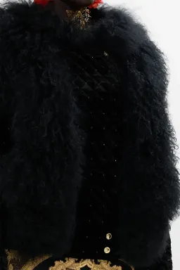 Camilla Magic In The Manuscripts Velvet Jacket with Fur Panels Black Size S/ Size AU 10 for rent on The Volte - image 7
