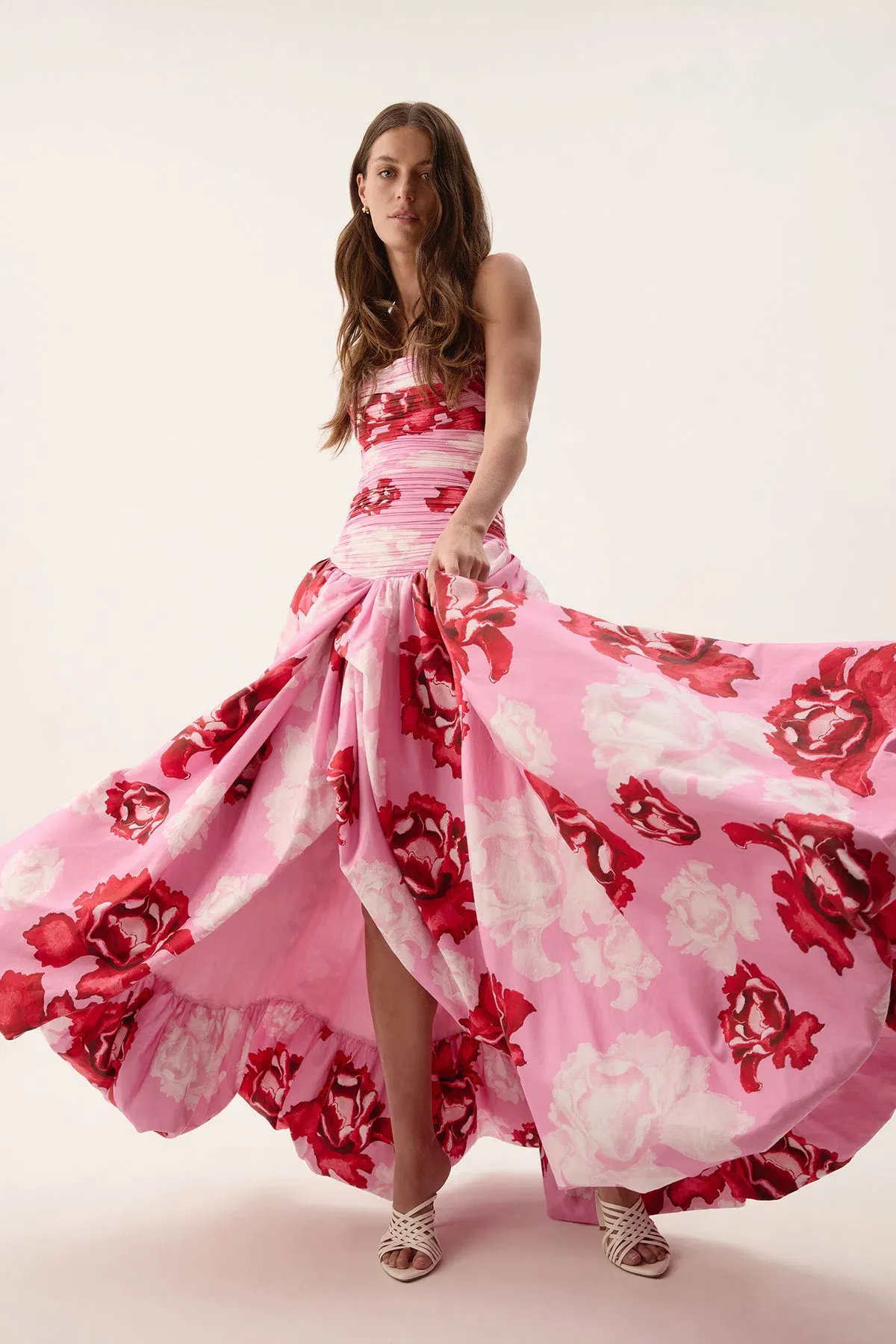 Aje Behold Maxi Dress In Pink Boldly Blooming Size AU 8 - Image 6