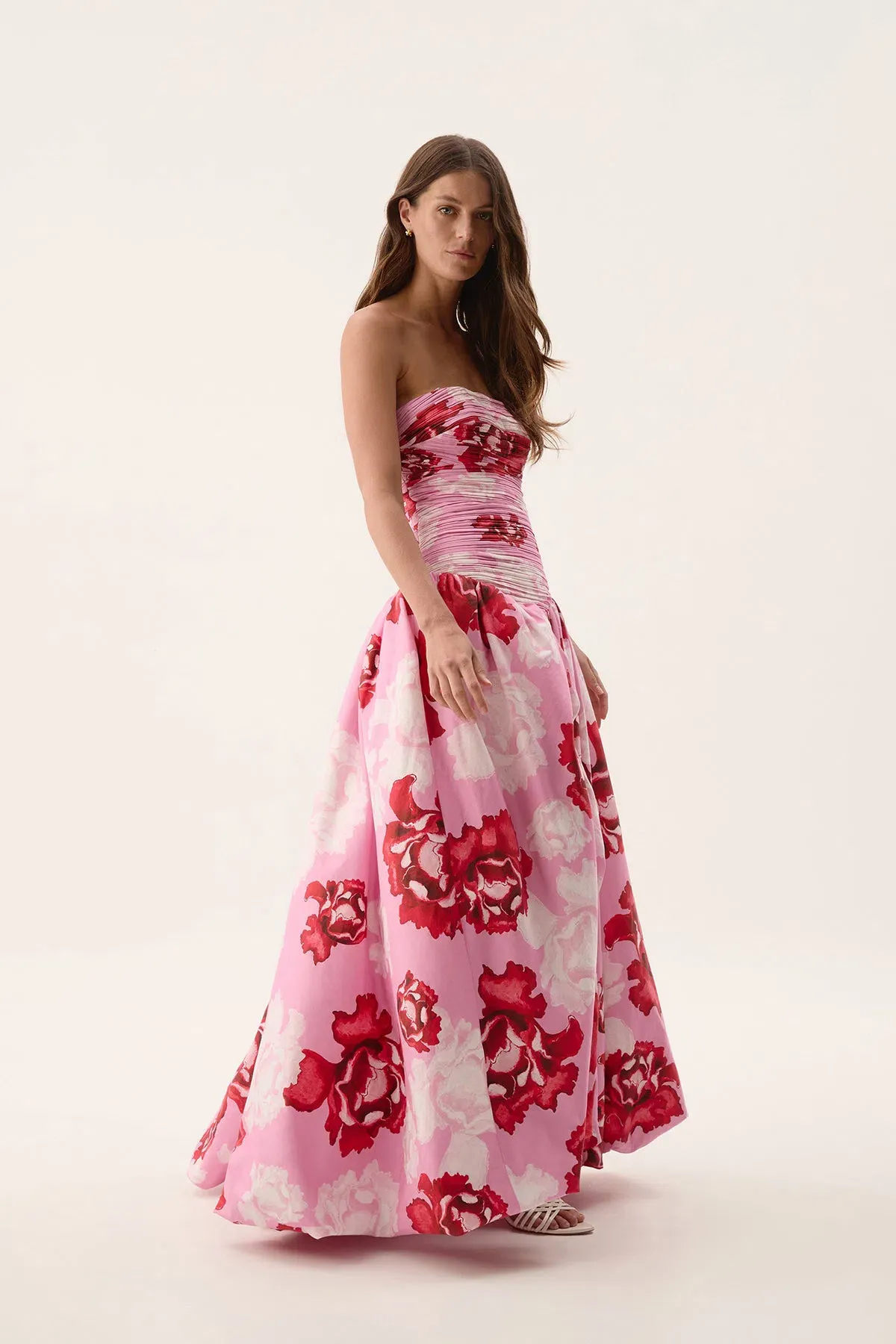 Aje Behold Maxi Dress In Pink Boldly Blooming Size AU 8 - Image 2