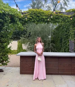 ALAÏA Turtleneck Maxi Dress Pink Size Au 8 for rent on The Volte - image 1