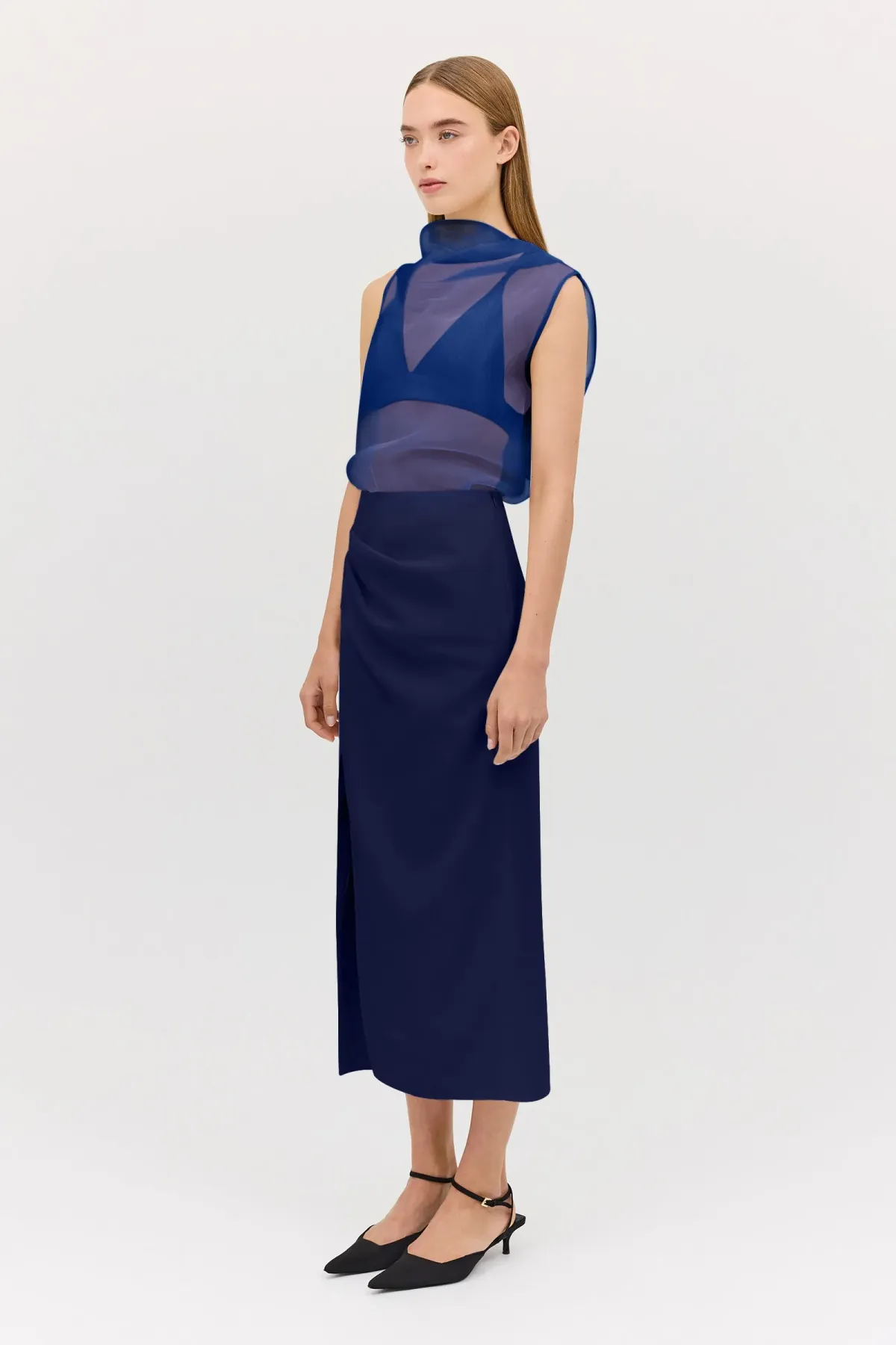 Bianca Spender Royal Chiffon Cezzane Top Size AU 8 - Image 5
