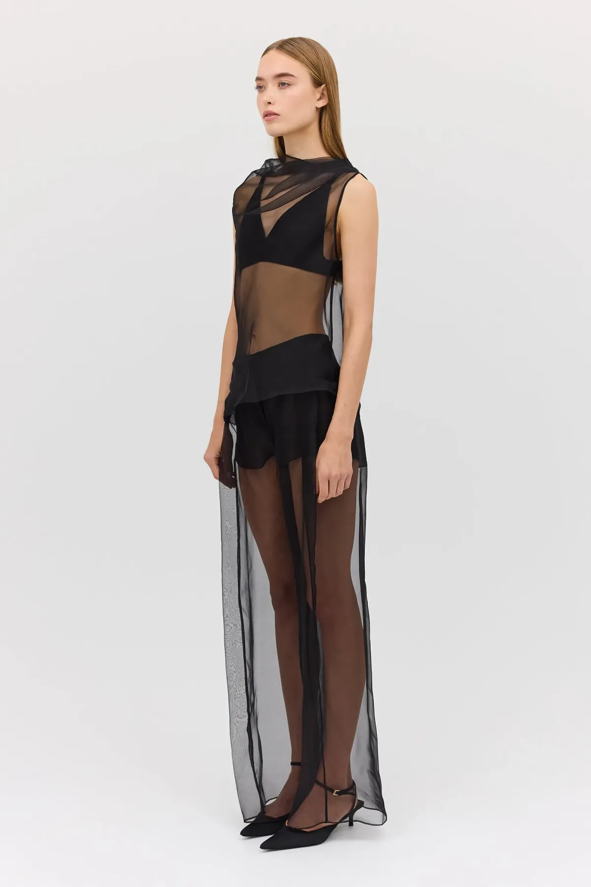 BIANCA SPENDER BLACK ORGANZA CEZANNE TOP SIZE 6/XS - Image 6