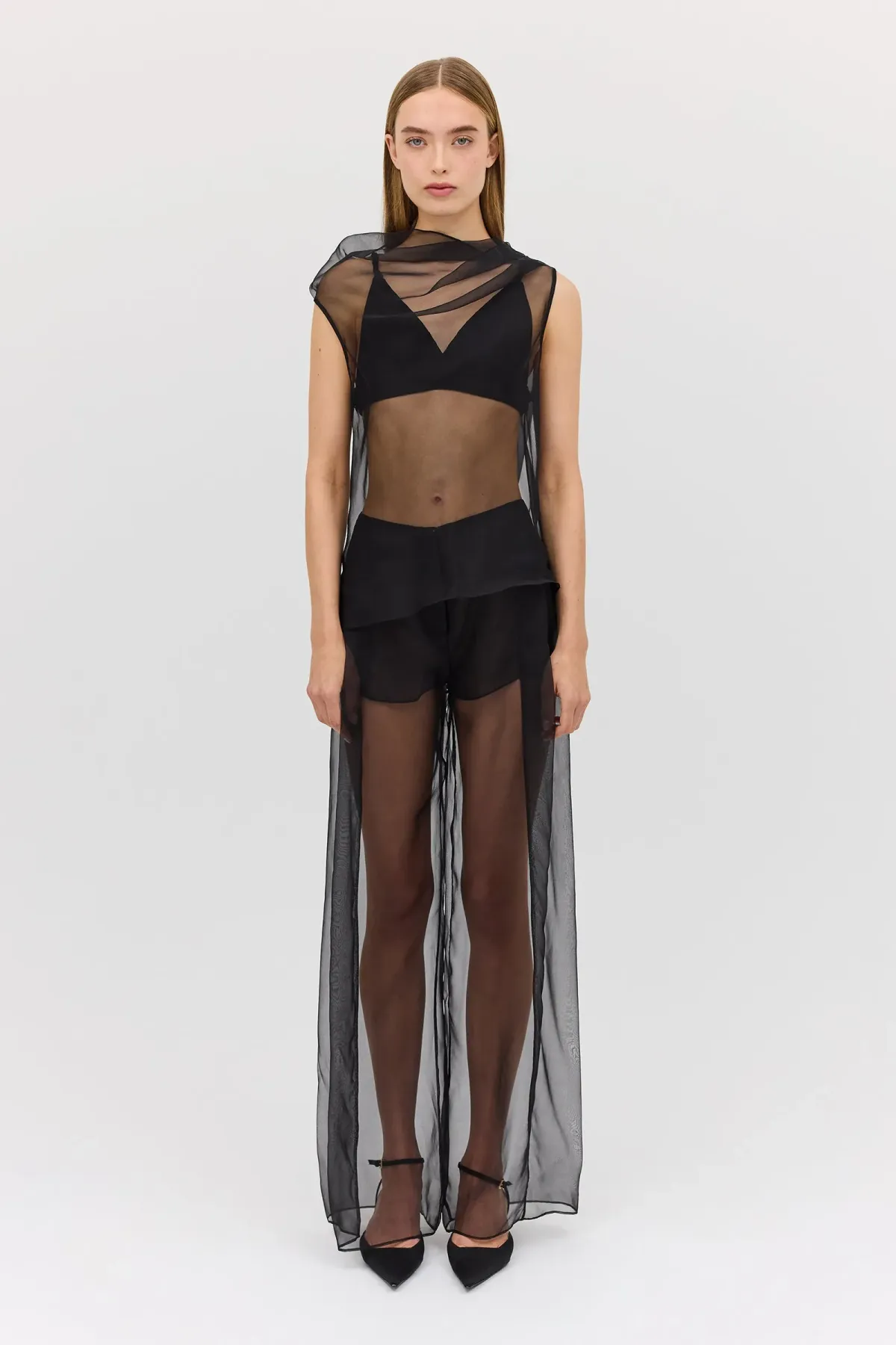 BIANCA SPENDER BLACK ORGANZA CEZANNE TOP SIZE 6/XS - Image 3