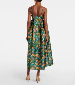 Alemais Carmine Printed Open Back Midi Dress Green Floral Multi Size 12 for rent on The Volte - image 4