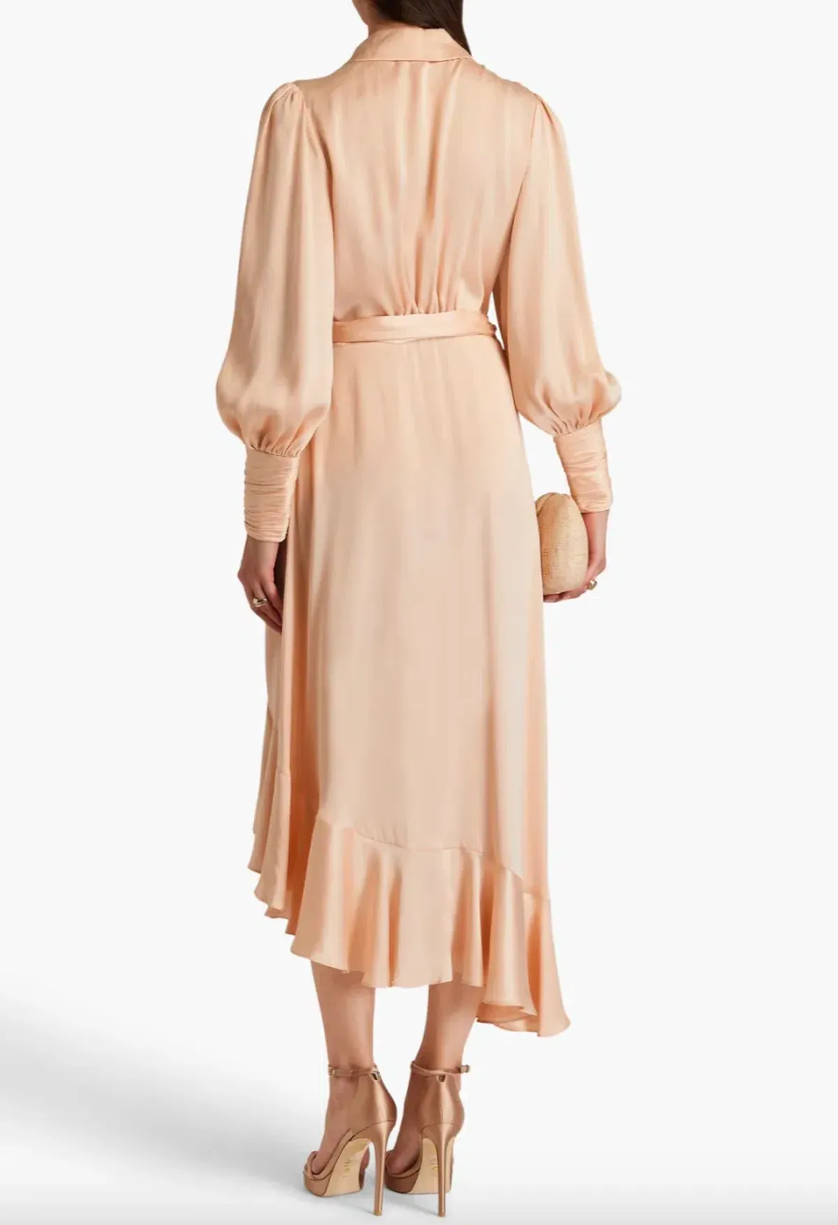 Zimmermann Silk Wrap Midi Dress Blush Size 3 / AU 14 - Image 2