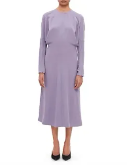 Victoria Beckham Dolman Midi Dress with Blouson Bodice Purple Size 16 for rent on The Volte - image 7
