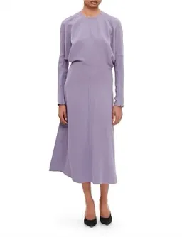 Victoria Beckham Dolman Midi Dress with Blouson Bodice Purple Size 16 for rent on The Volte - image 11