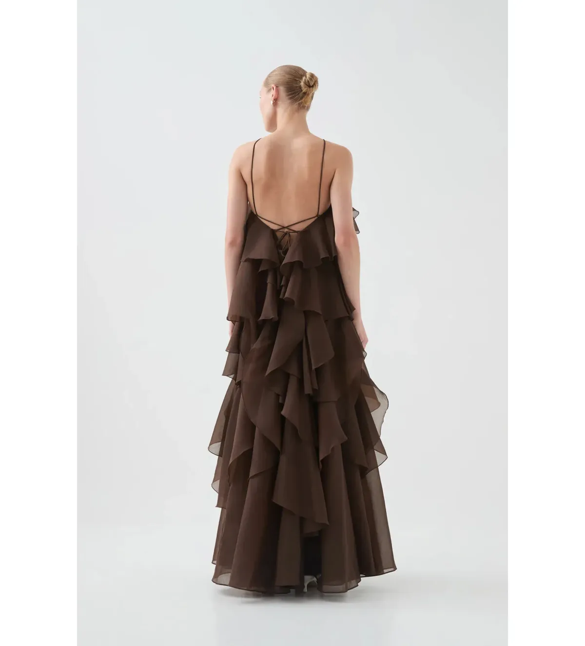 Aje Pandorea Layered Maxi Dress Carob 10 - Image 5