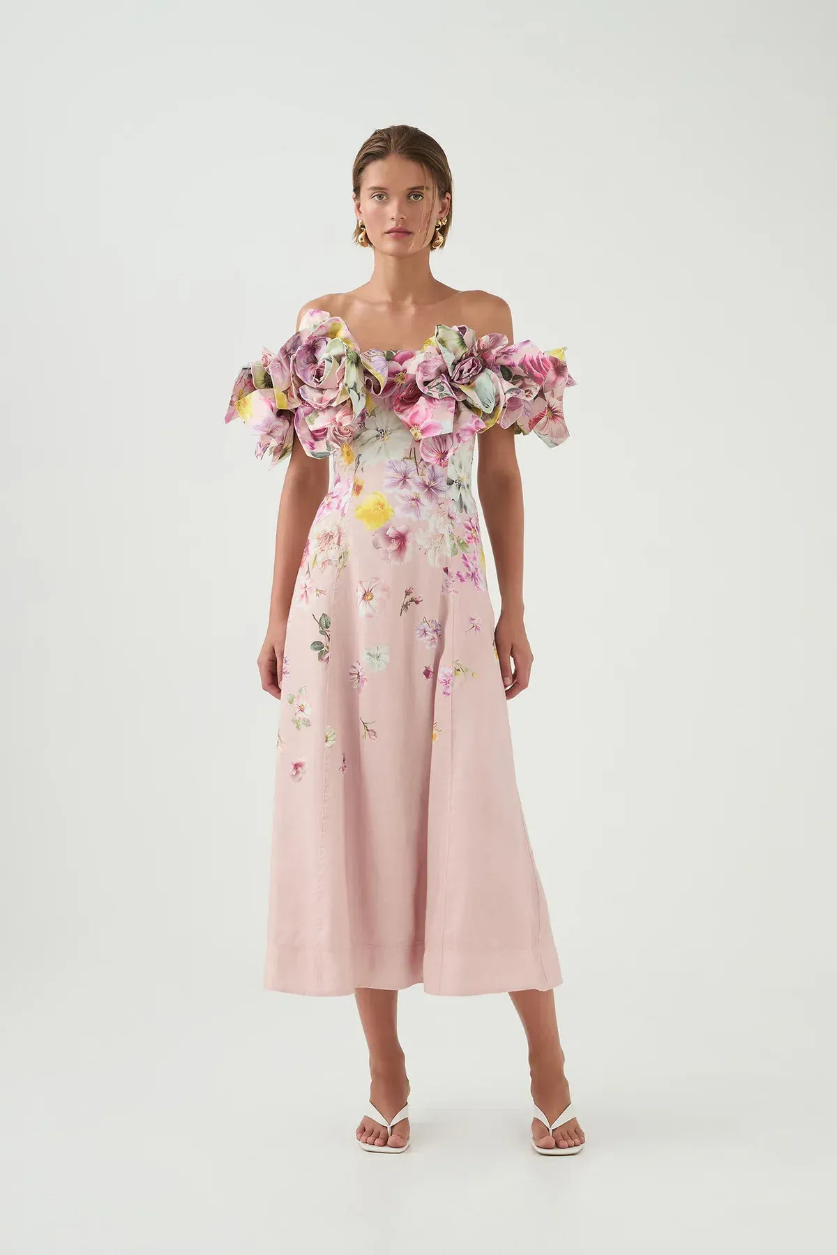 Aje Misha Maxi Dress Floral Pink Size 6 - Image 6