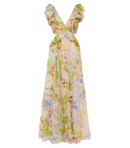 Zimmermann Pop Ruffle Sleeve Midi Dress in Patch Floral Size 0 / AU 8 for rent on The Volte - image 5