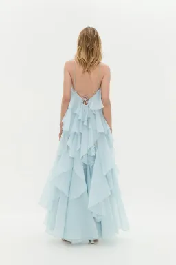 Aje Pandorea Layered Maxi Dress Blue Size 14 for rent on The Volte - image 4