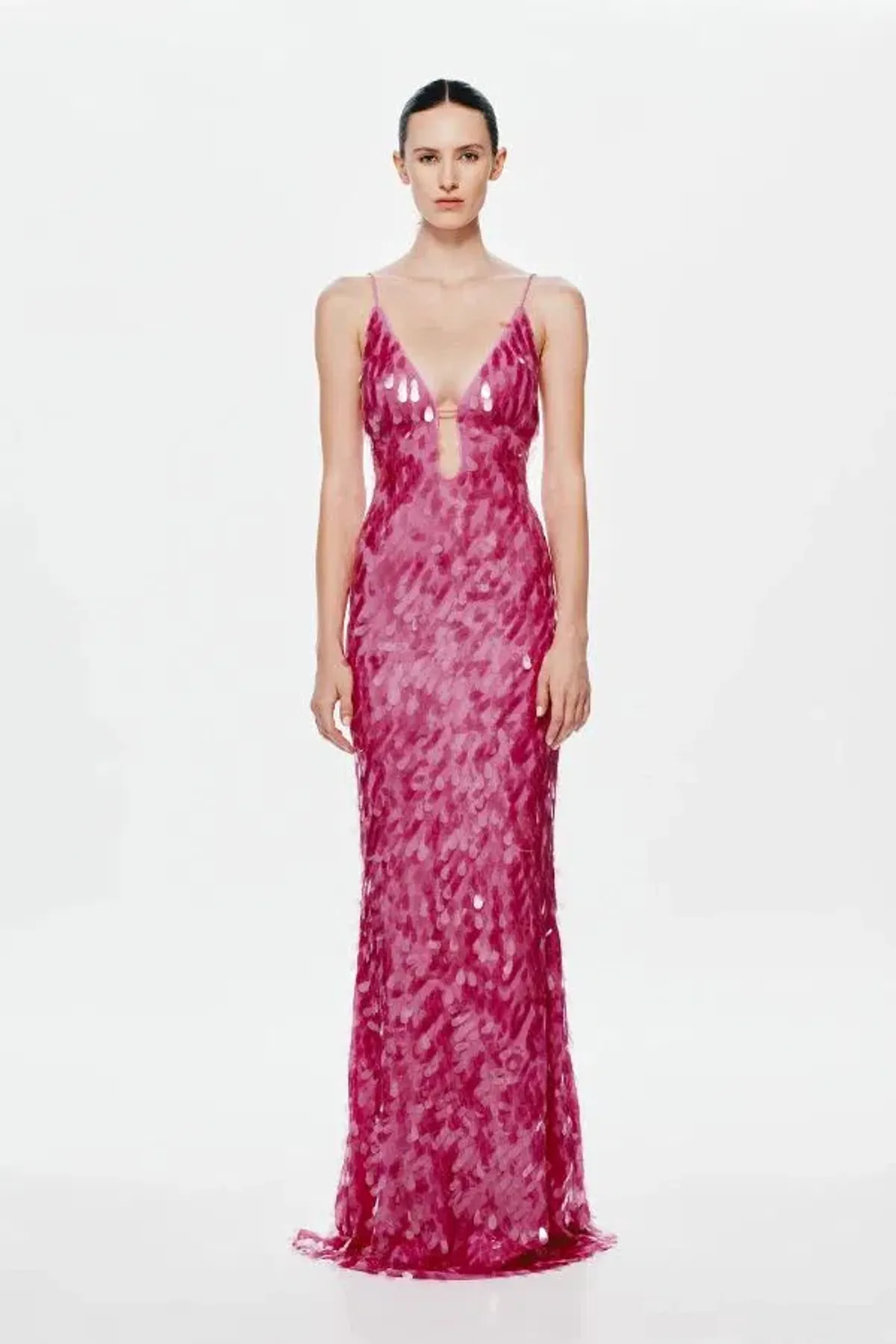 MISHA The Sapphire Sequin Maxi Dress Fuchsia Size 6/XS - Image 1