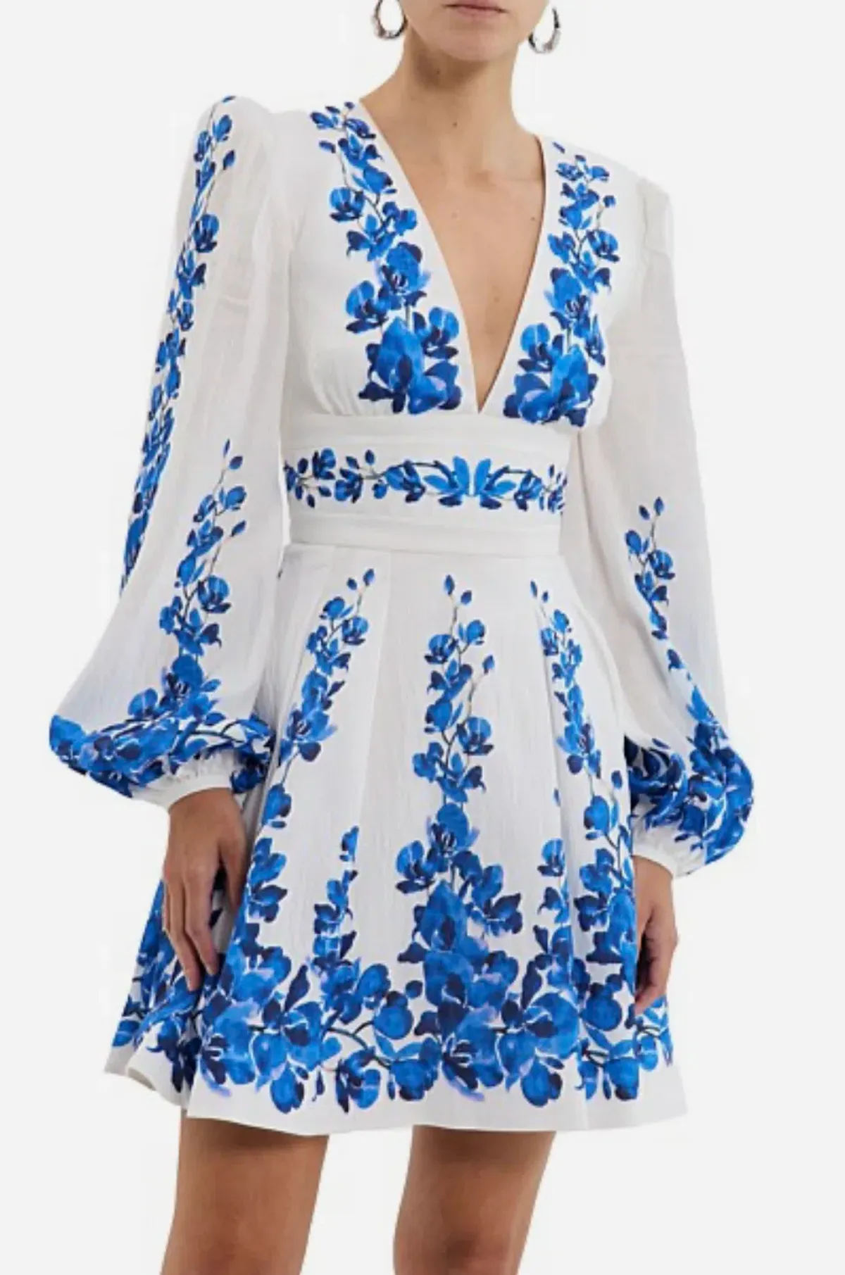 Rebecca Vallance Orchid Blues Mini Dress White Size AU 6 - Image 3