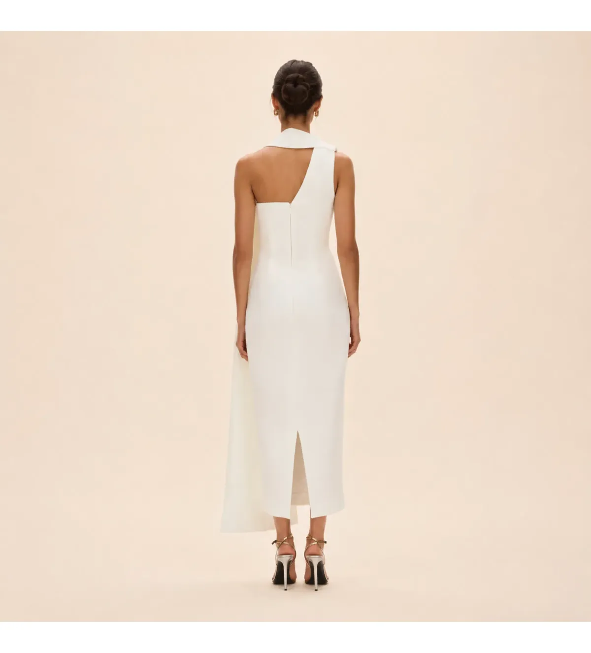 Rachel Gilbert Clara Stretch Crepe Wedding Midi Dress in Ivory Size AU8 - Image 2