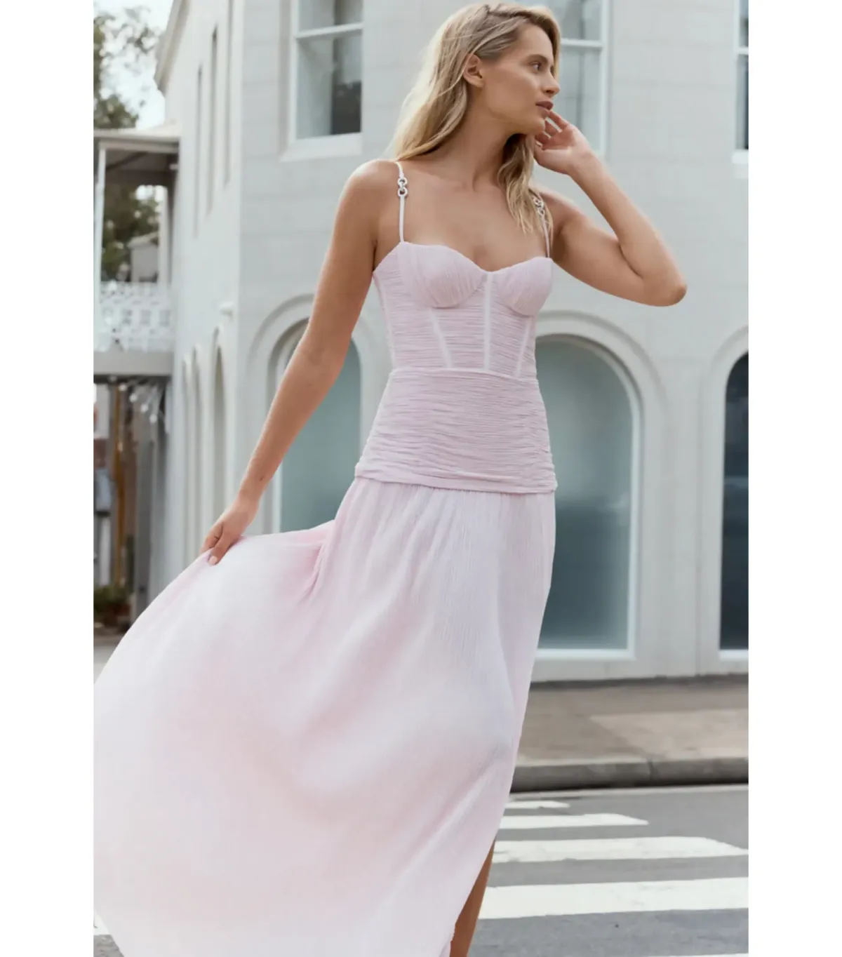 Manning Cartell Double Time Pleat Maxi Dress in Hydrangea Size AU 10 - Image 5