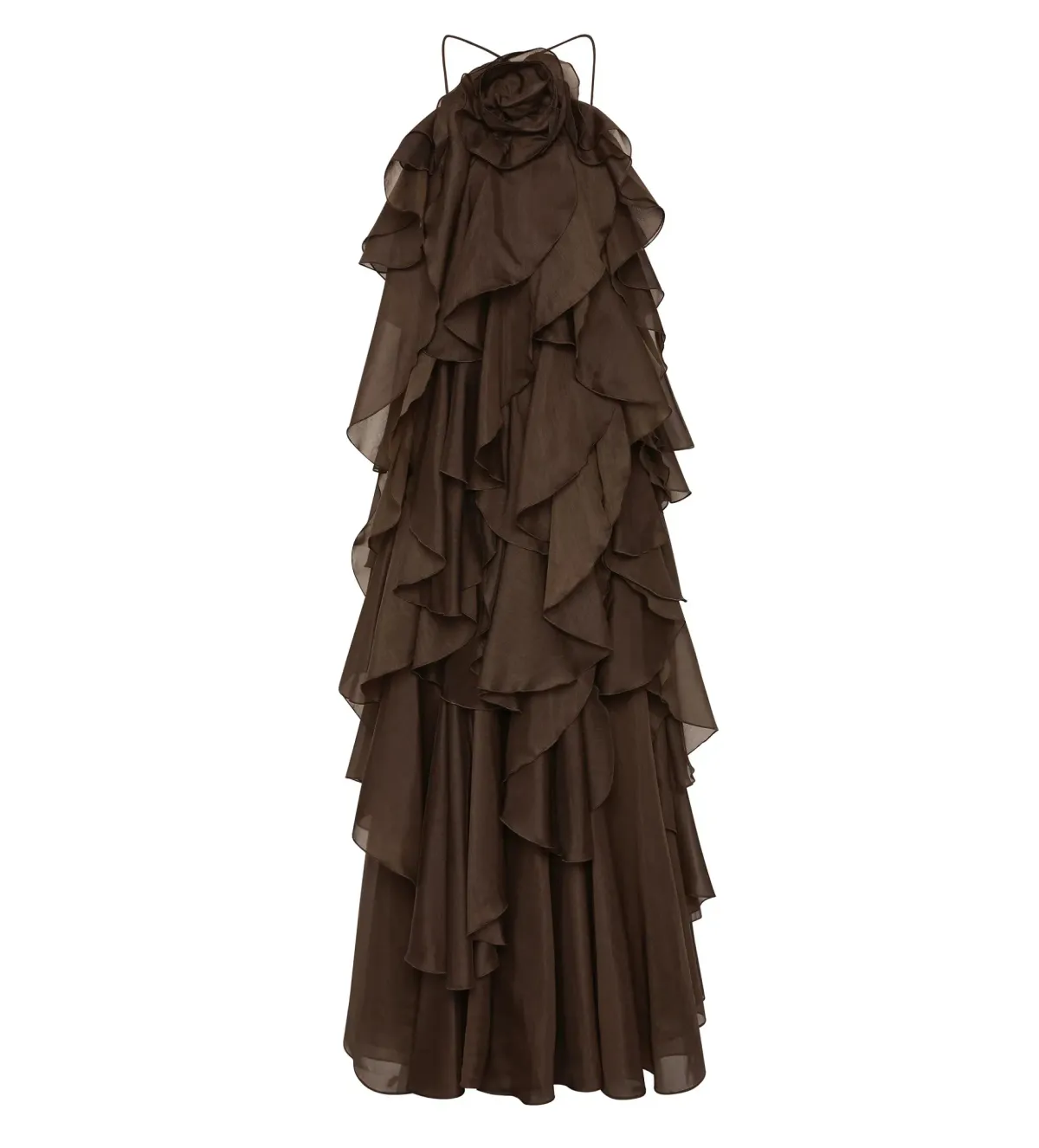 Aje Pandorea Layered Maxi Dress Carob Size 14 - Image 9