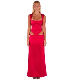 I am Delilah Valerie Corset and Skirt Set in Cherry Size XS / AU 6 for rent on The Volte - image 1