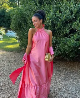 Hansen and Gretel Gateau Gown in Watermelon Pink Size AU 8 for rent on The Volte - image 5