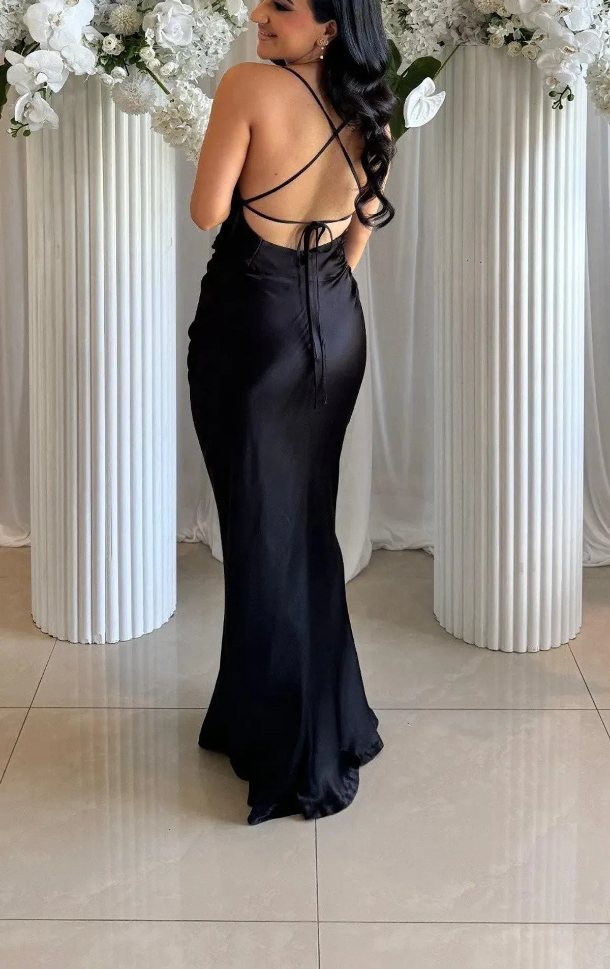 Shona Joy La Lune Lace Back Maxi Dress in  Black Size AU 10 - Image 5