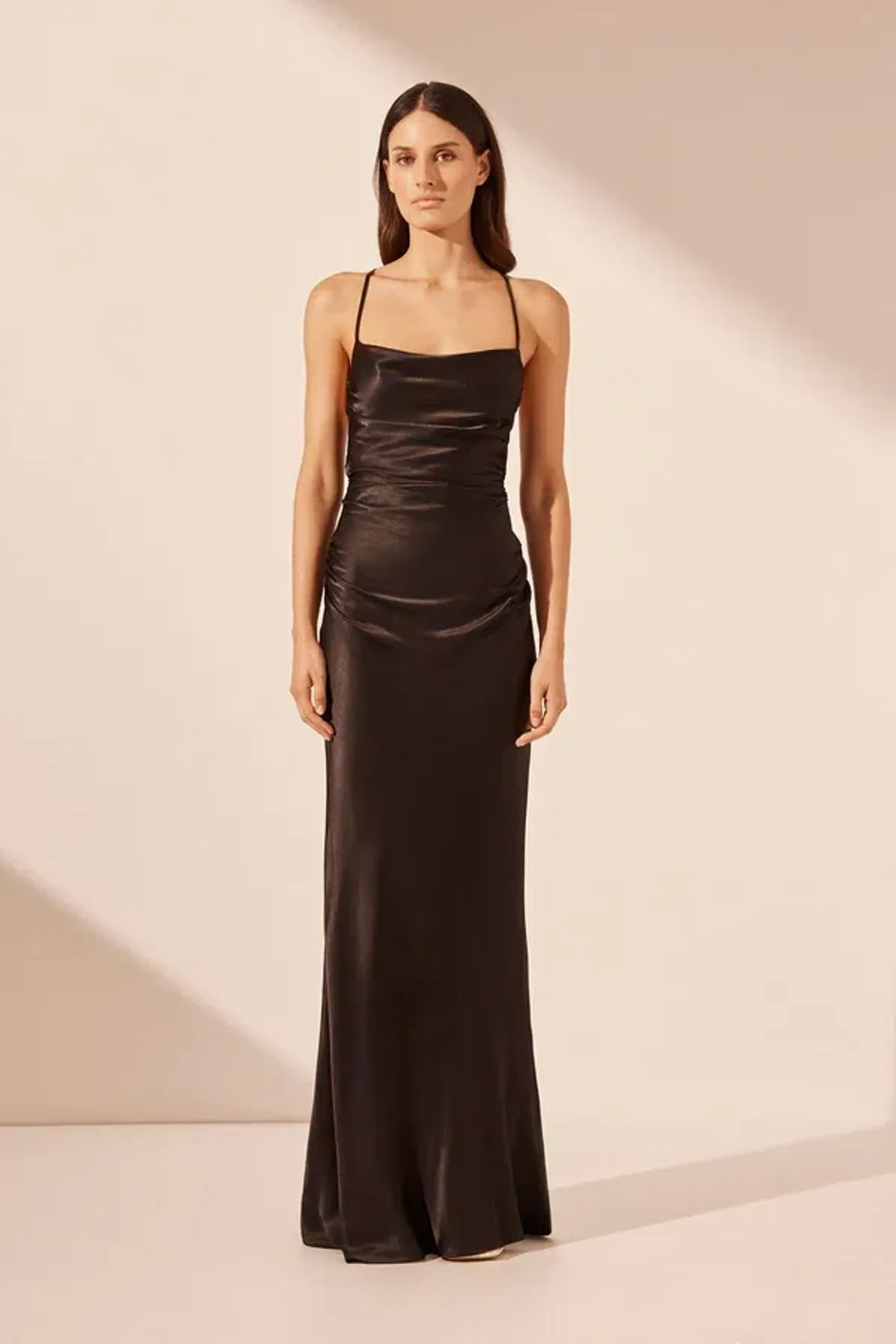 Shona Joy La Lune Lace Back Maxi Dress in  Black Size AU 10 - Image 1