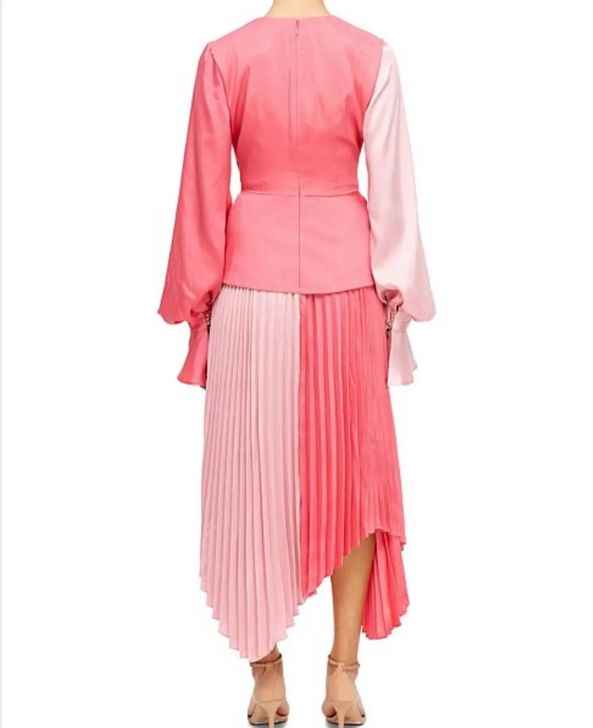 Acler Empire Midi Dress Two Tone Pink Size 10 - Image 4