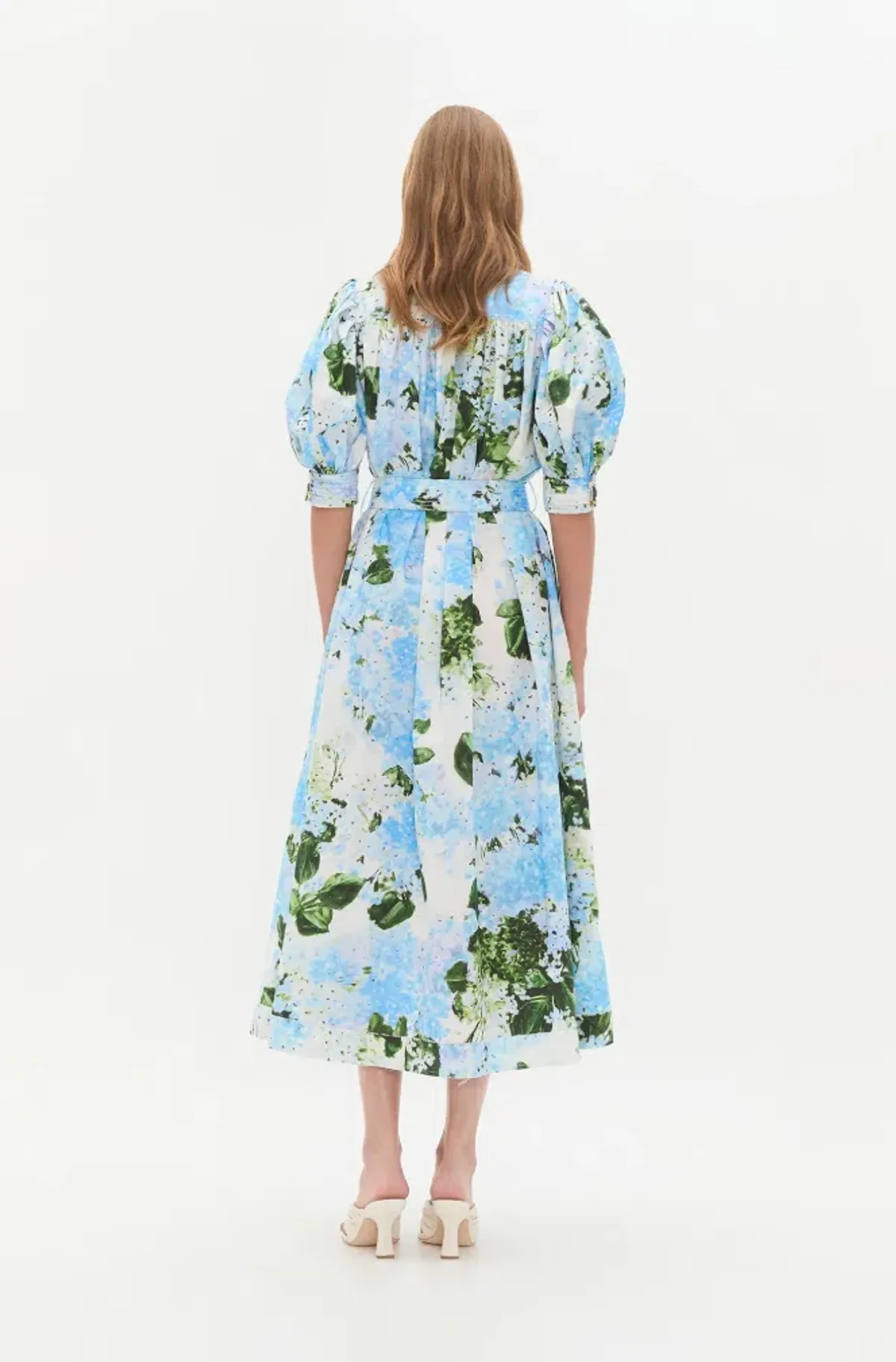 Aje Manifest Midi Dress Blue Print Size 10 - Image 3