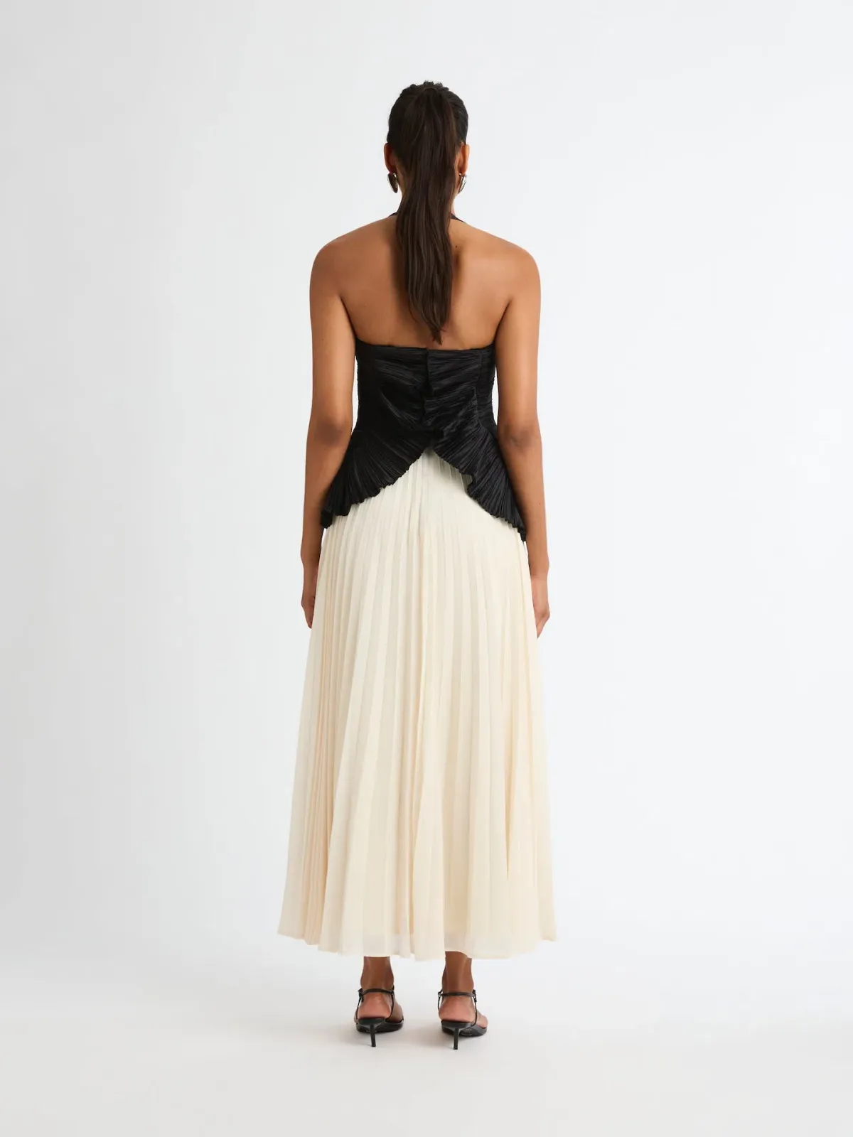 Sheike Strapless Soraya Maxi Dress in Black & Ivory Cream Size 8 - Image 2