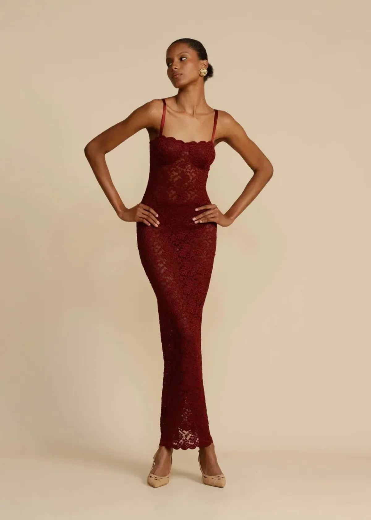 Arcina Ori Margot Maxi Dress in Red Wine Size AU 8 - Image 2