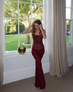 Arcina Ori Margot Maxi Dress in Red Wine Size AU 8 for rent on The Volte - image 7