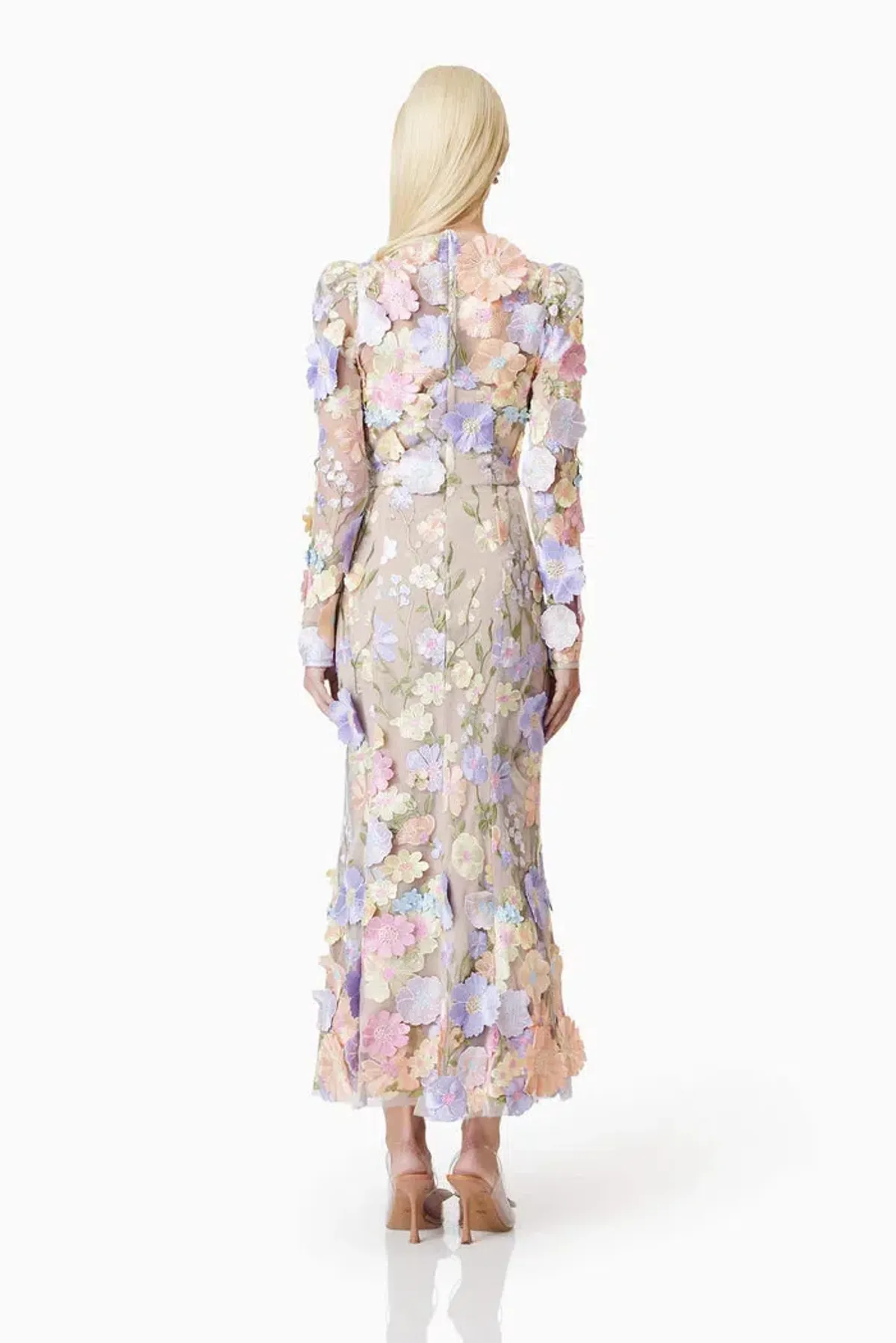 Elliatt Shannon 3D Floral Midi Dress Floral Size M / AU 10 - Image 5