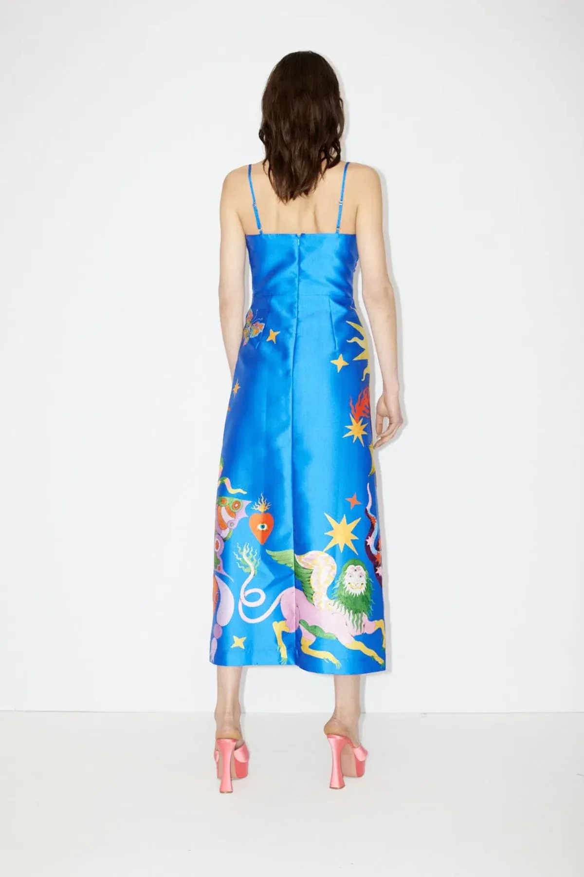 Alemais Guardian Midi Dress Blue Print Size 14 - Image 2