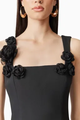 Elliatt Trompe 3D Floral Mini Dress in Black   Size XS/AU 6 for rent on The Volte - image 4