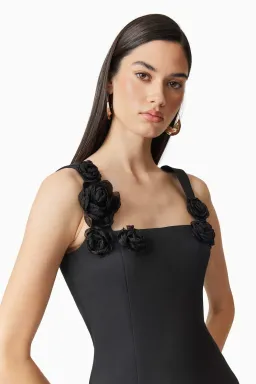 Elliatt Trompe 3D Floral Mini Dress in Black   Size XS/AU 6 for rent on The Volte - image 7