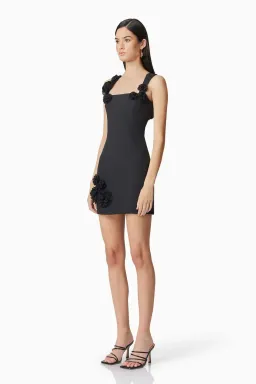 Elliatt Trompe 3D Floral Mini Dress in Black   Size XS/AU 6 for rent on The Volte - image 6