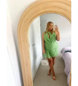 Meshki Oria Chiffon Mini Dress Green Size XXL/AU 16 for rent on The Volte - image 2