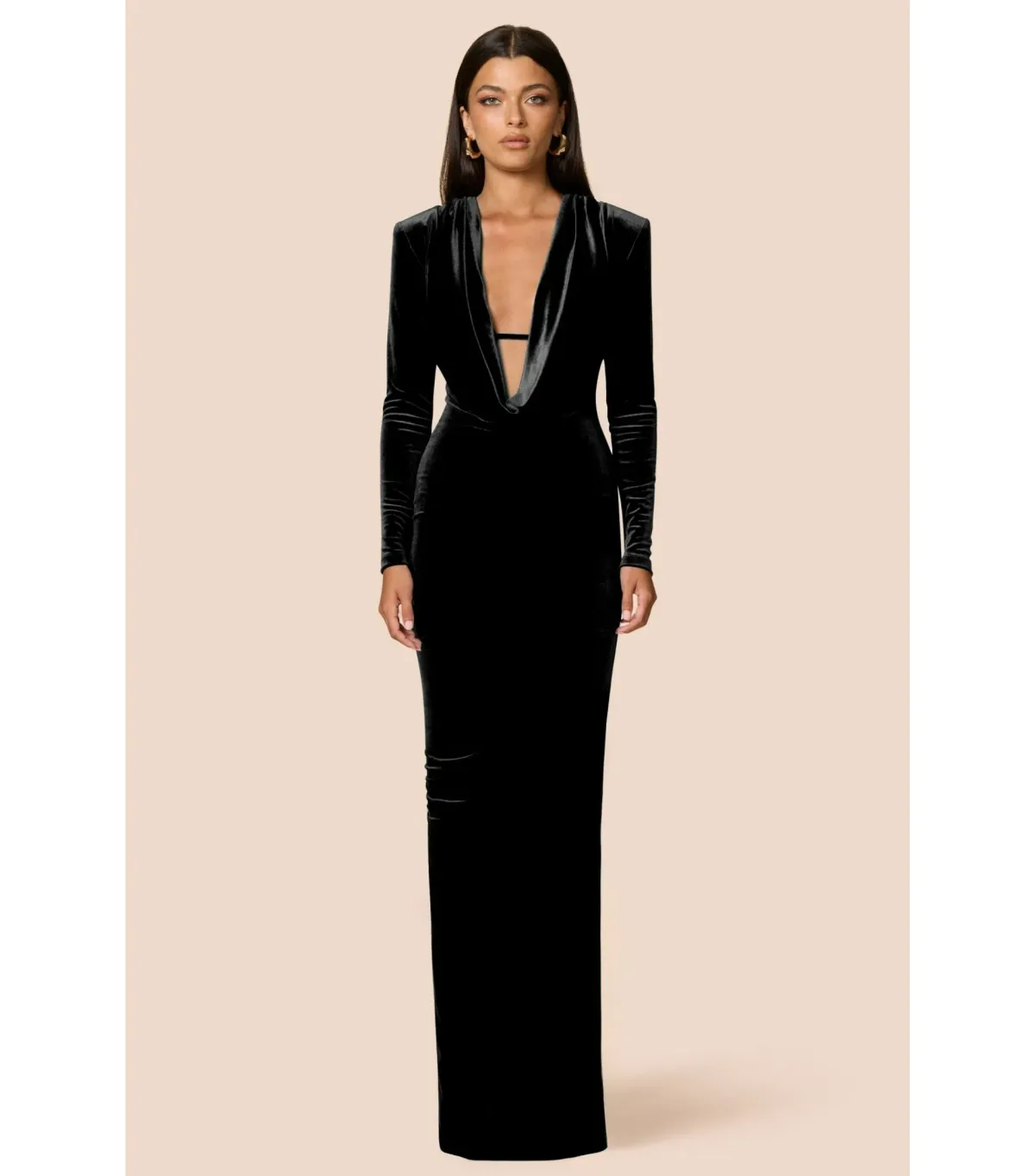 Love Nookie Nina L/S Maxi Dress Black Size AU 8 - Image 1