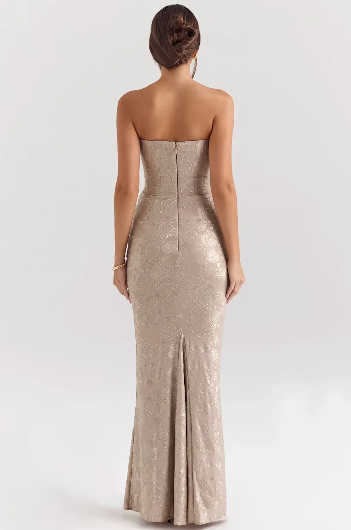 House of CB Persephone Gold Strapless Corset Maxi Dress Size M / AU 10 - Image 2
