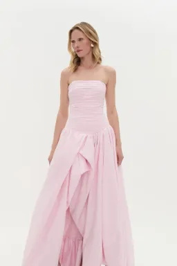 Aje Violette Bubble Hem Maxi Dress Pastel Pink Size 8 for rent on The Volte - image 2